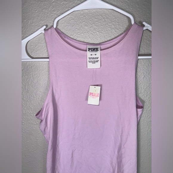 Victoria's Secret Pink High Neck Tank Top T-shirt Bodysuit Purple NWT XSMALL - Picture 3 of 5